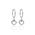 Load image into Gallery viewer, 925 Silver Heart Hoop Earrings for Women | Dainty Jewelry