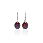 将图像加载到图库查看器中, 925 Silver Garnet Earrings for Women | Red Gemstone Dangle