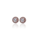 Load image into Gallery viewer, Rose Gold Stud Earrings with Cubic Zirconia | Women's Jewelry Gift