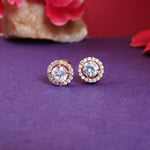 Load image into Gallery viewer, Rose Gold Stud Earrings with Cubic Zirconia | Women's Jewelry Gift