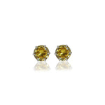 Load image into Gallery viewer, Yellow Sapphire Stud Earrings in Silver for Women | Daily Wear