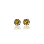 将图像加载到图库查看器中, Yellow Sapphire Stud Earrings in Silver for Women | Daily Wear