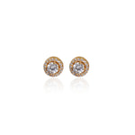 Load image into Gallery viewer, Gold Stud Earrings with Cubic Zirconia | Women's Jewelry Gift