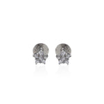 将图像加载到图库查看器中, 925 Silver Cubic Zirconia Flower Stud Earrings for Women
