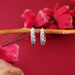 Load image into Gallery viewer, 925 Sterling Silver Hoop Earrings with CZ Stones | Women's Jewelry