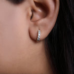 将图像加载到图库查看器中, 925 Sterling Silver Hoop Earrings with CZ Stones | Women's Jewelry