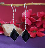 将图像加载到图库查看器中, 925 Silver Black Diamond Earrings for Women | Dangle Jewelry