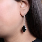 Load image into Gallery viewer, 925 Silver Black Diamond Earrings for Women | Dangle Jewelry