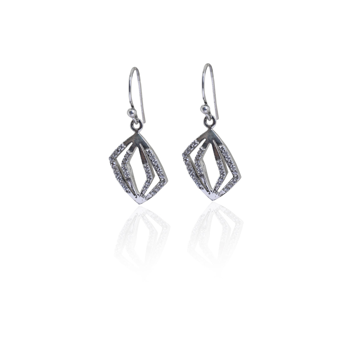 925 silver cubic zirconia dangle earrings for women | gift| high polish