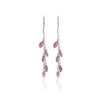将图像加载到图库查看器中, 925 Silver Pink Gemstone Dangle Earrings | For Women | Gift