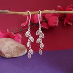 Load image into Gallery viewer, Silver Dangle Earrings with Brown Gemstones for Women | Gift