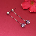 Load image into Gallery viewer, 925 Silver Amethyst Drop Earrings | Purple Gemstone Jewelry