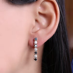 Load image into Gallery viewer, 925 Silver Black & White Stone Drop Earrings | For Women