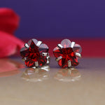 Load image into Gallery viewer, Pendientes de plata 925 con piedras preciosas rojas para mujer | Joyas de regalo | Alto brillo