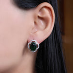 Load image into Gallery viewer, 925 Silver Emerald Earrings for Women | Gemstone Jewelry