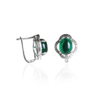 Load image into Gallery viewer, 925 Silver Emerald Earrings for Women | Gemstone Jewelry