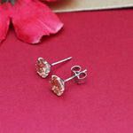 将图像加载到图库查看器中, Silver Champagne Zirconia Stud Earrings | Women's Jewelry Gift