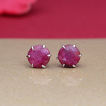 将图像加载到图库查看器中, Ruby Stud Earrings in Silver | Gemstone Jewelry for Women