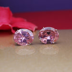 将图像加载到图库查看器中, Pink Gemstone Stud Earrings | Silver | For Women | Gift
