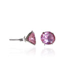 Load image into Gallery viewer, Pink Gemstone Stud Earrings | Silver | For Women | Gift