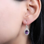 Load image into Gallery viewer, 925 Silver Amethyst Drop Earrings for Women | Gemstone Jewelry
