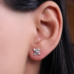 将图像加载到图库查看器中, 925 Silver Flower Stud Earrings with Purple Gemstone | Gift