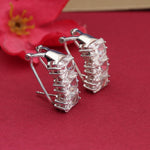Load image into Gallery viewer, Silver Cubic Zirconia Leverback Earrings | Elegant Women's Jewelry
