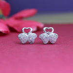 将图像加载到图库查看器中, 925 Silver Cubic Zirconia Clover Stud Earrings for Women | Gift