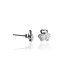 将图像加载到图库查看器中, 925 Silver Cubic Zirconia Clover Stud Earrings for Women | Gift