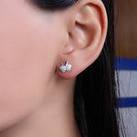 将图像加载到图库查看器中, 925 Silver Cubic Zirconia Clover Stud Earrings for Women | Gift