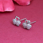 将图像加载到图库查看器中, 925 Silver Cubic Zirconia Clover Stud Earrings for Women | Gift