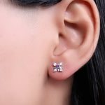 将图像加载到图库查看器中, 925 Silver Stud Earrings with Purple Gemstones | For Women