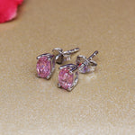 Load image into Gallery viewer, 925 Silver Pink Sapphire Stud Earrings for Women | Gift Jewelry