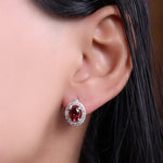 将图像加载到图库查看器中, 925 Silver Ruby Stud Earrings for Women | Gift Jewelry