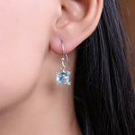 将图像加载到图库查看器中, 925 Silver Blue Topaz Earrings | Dangle Drop for Women