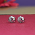 将图像加载到图库查看器中, 925纯银月亮星星耳钉 | 立方氧化锆礼品