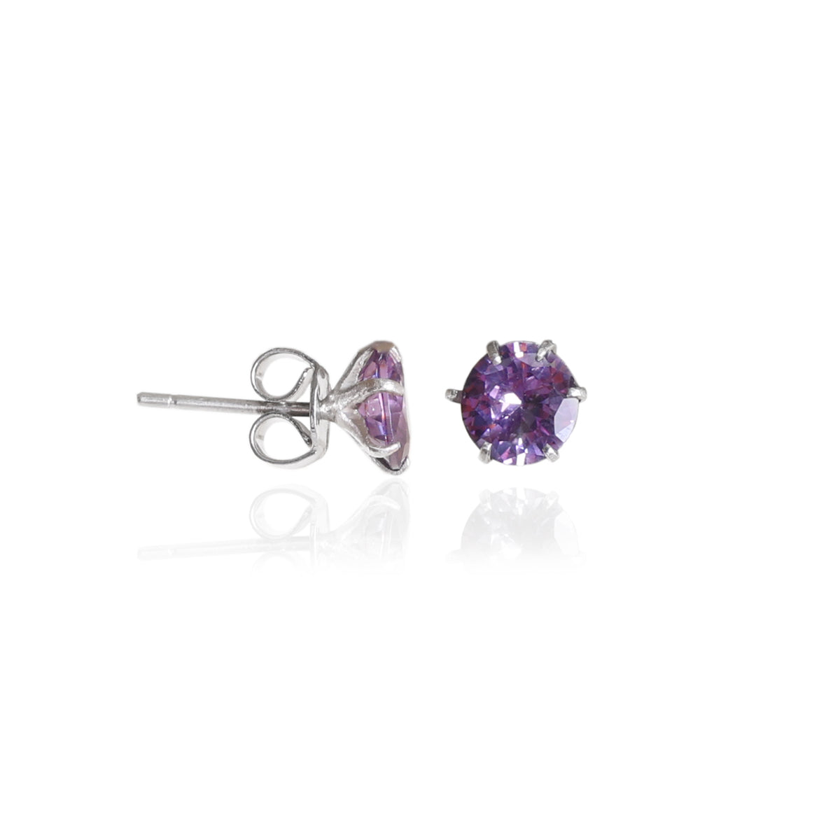 925 silver purple stud earrings for women | gift jewelry