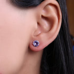 Load image into Gallery viewer, 925 Silver Purple Stud Earrings for Women | Gift Jewelry