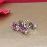 Load image into Gallery viewer, Silver Pink Stud Earrings | Cubic Zirconia | Women's Jewelry Gift