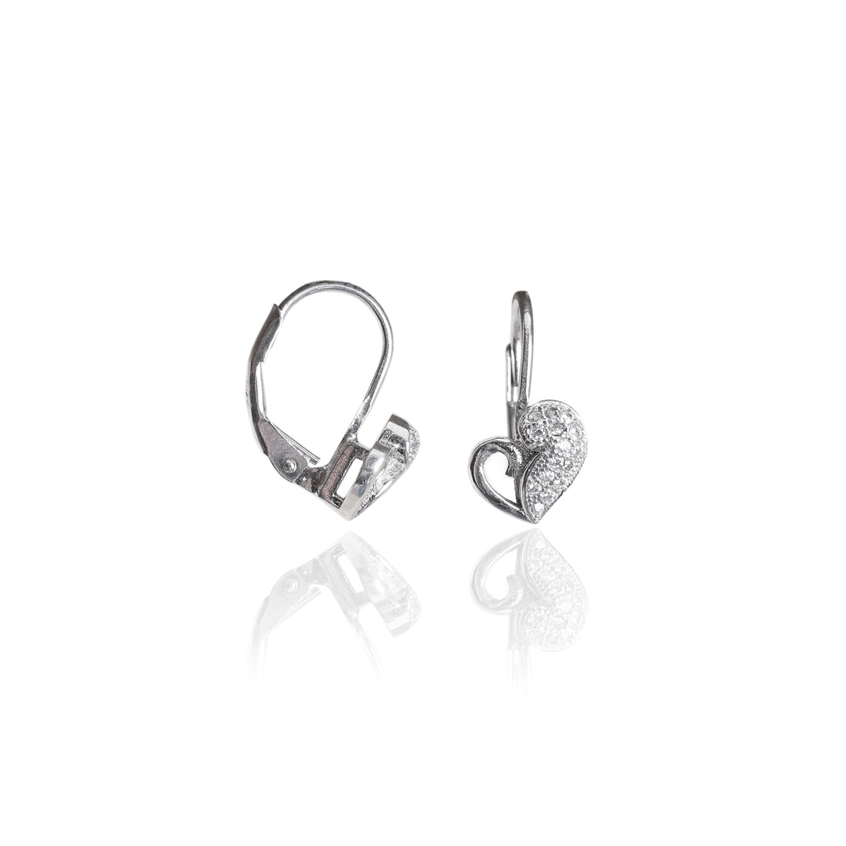 925 silver heart leverback earrings for women | daily wear gift