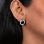 Load image into Gallery viewer, Red Gemstone Stud Earrings in Sterling Silver | For Women
