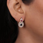 Load image into Gallery viewer, Gold Teardrop Earrings with Ruby and Sapphire | Women's Jewelry