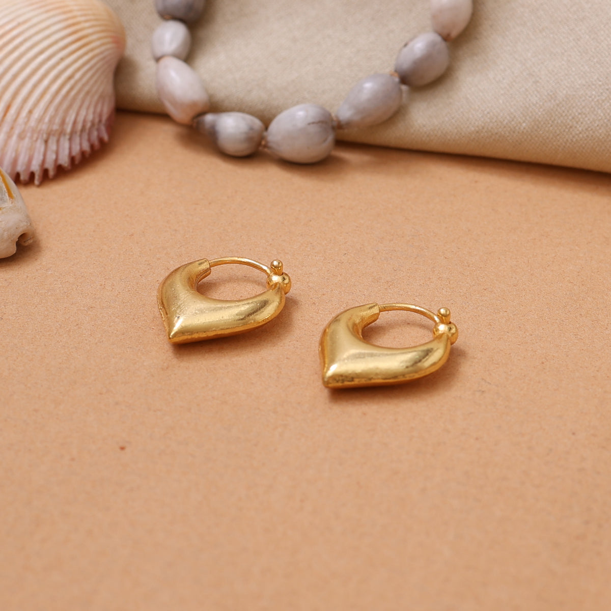 Gold plating teardrop hoop earrings for women | daily wear | gift