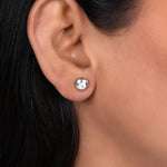 Load image into Gallery viewer, Silver Stud Earrings with Diamond | Women's Daily Wear