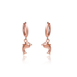 Load image into Gallery viewer, Rose gold plating Dolphin Hoop Earrings for Women | Dangle Jewelry