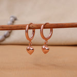 Load image into Gallery viewer, Rose gold plating Heart Hoop Earrings for Women | Dangle Jewelry