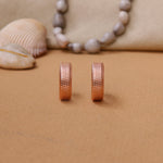 Load image into Gallery viewer, Rose Gold Textured Hoop Earrings for Women | Daily Wear