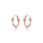 Load image into Gallery viewer, Rose gold plating Hoop Earrings with Ball Charm | Women's Jewelry Gift