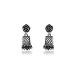 Load image into Gallery viewer, 925 Silver Rose Jhumka Earrings | Women's Indian Jewelry