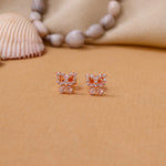 Load image into Gallery viewer, Rose gold plating Bow Stud Earrings with Crystals | Gift for Her